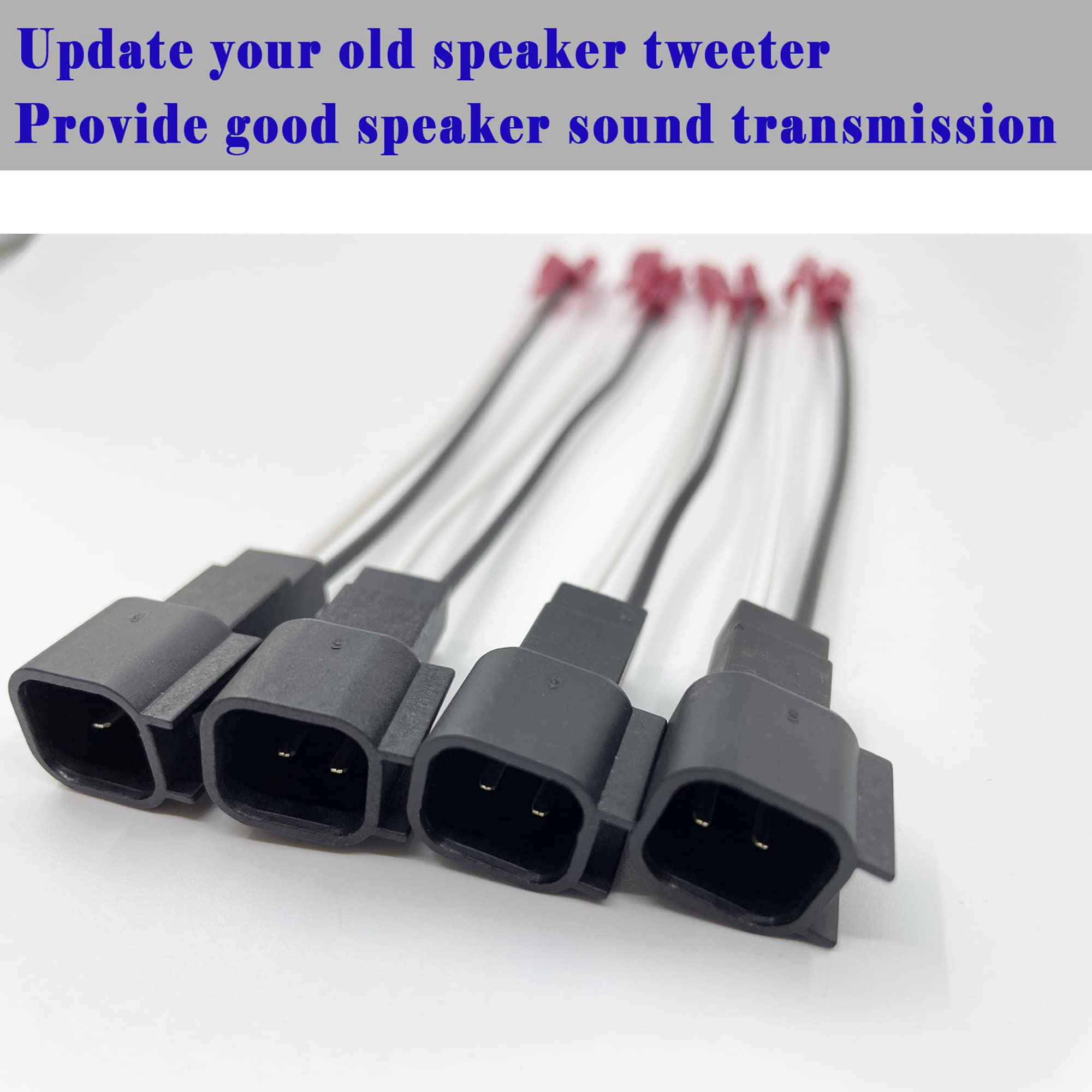 Danbojit 4 Pack Speaker Harness Replacement for Ford F150 F250 Escape Mustang - Black Wiring Adapter for Easy Installation